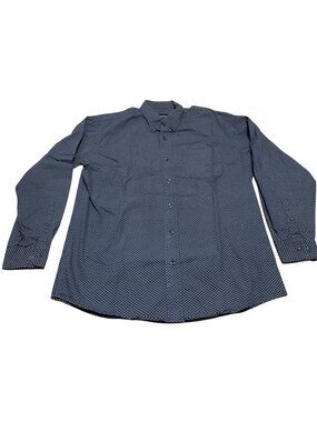 Pelham Blue Patterned Shirt Size XL 100% Cotton Long Sleeve Button Up Mens
